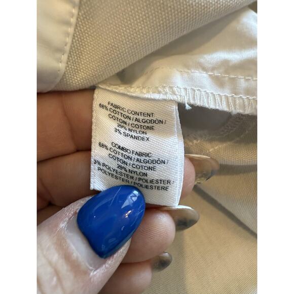 Derek Lam 10 Crosby Shirt Womens White Button Down Sheer Panel Poplin Hi-Low - Picture 5 of 7